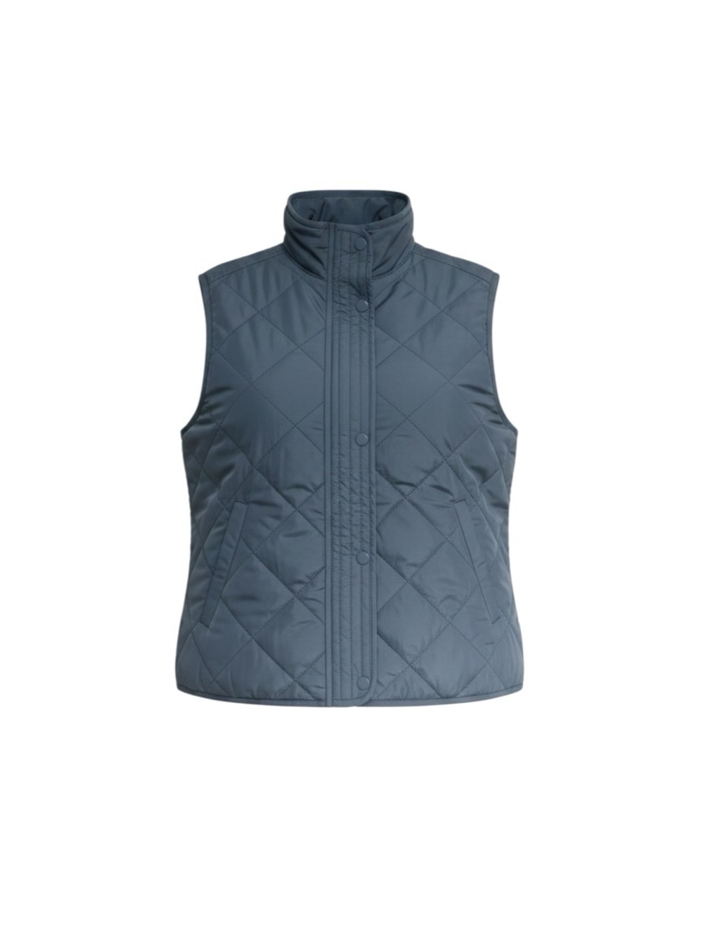 Maurices Quilted Stand-Collar Vest in Slate Blue